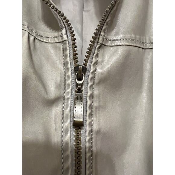 VINTAGE Hydraulic Metallic Faux Leather Jacket --Women's Large - Picture 2 of 10